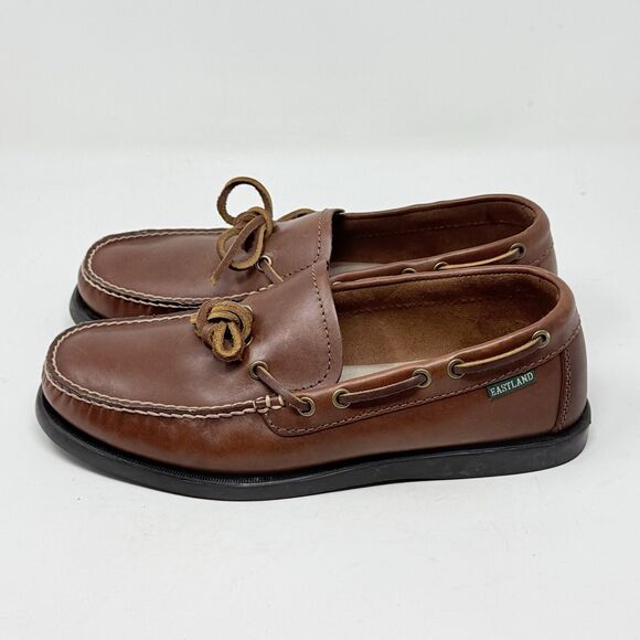 Eastland Yarmouth Camp Moc Shoes Loafers Mens 9.5 W Wide Brown Leather Slip On main image 14